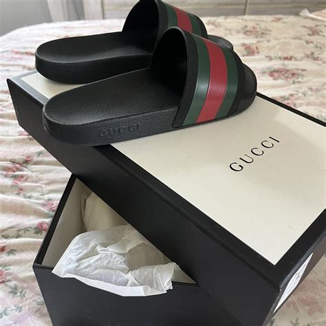 red gucci slides cheap|gucci slides size 5.